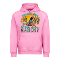 Fuchsia Pink sometimes fancy always ranchy Urban Hoodie - texasbilliewilder
