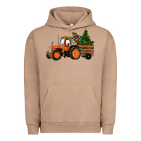Pigment Burro Christmas Orange Farm Tractor Urban Hoodie - RanaPortraitStore