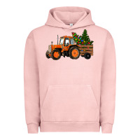 Pigment Salmon Christmas Orange Farm Tractor Urban Hoodie - RanaPortraitStore
