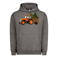 Pigment Tornado Christmas Orange Farm Tractor Urban Hoodie - RanaPortraitStore