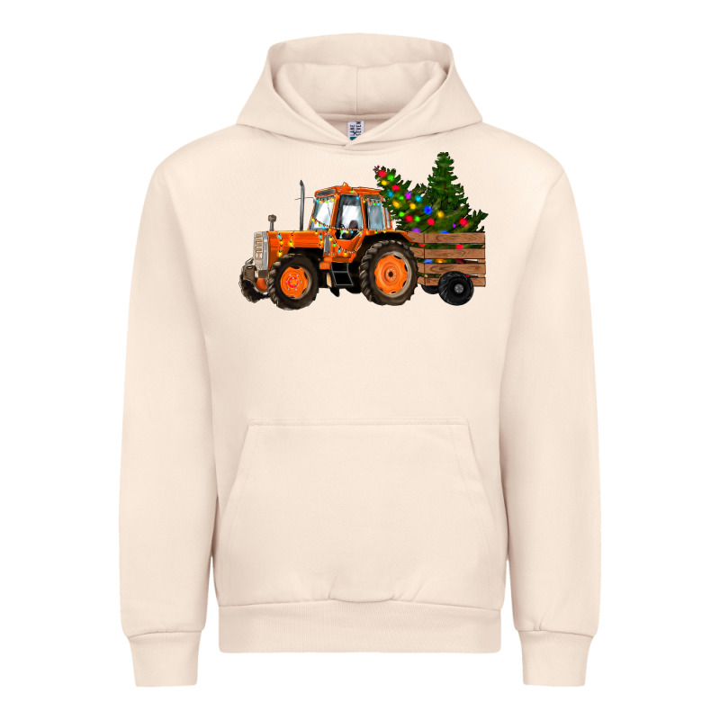 Christmas Orange Farm Tractor Urban Hoodie by RanaPortraitStore | Teevron