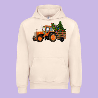 Urban Hoodie Christmas Orange Farm Tractor