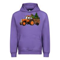 Tulip Christmas Orange Farm Tractor Urban Hoodie - RanaPortraitStore
