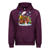 Mauve Wine christmas polar express santa Urban Hoodie - Zillion Design Studio