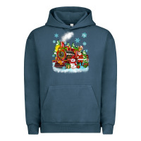 Pigment Midnight Navy christmas polar express santa Urban Hoodie - Zillion Design Studio