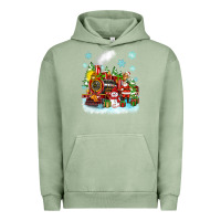 Pigment Oil Green christmas polar express santa Urban Hoodie - Zillion Design Studio