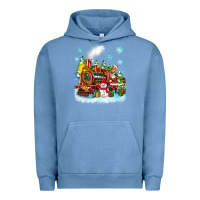 Pigment Pebble Blue christmas polar express santa Urban Hoodie - Zillion Design Studio