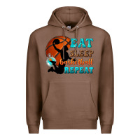 Chestnut eat sleep basketball repeat Premium Hoodie - texasbilliewilder