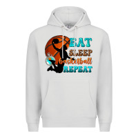 Dove Grey eat sleep basketball repeat Premium Hoodie - texasbilliewilder