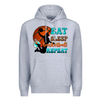 Heather Grey eat sleep basketball repeat Premium Hoodie - texasbilliewilder