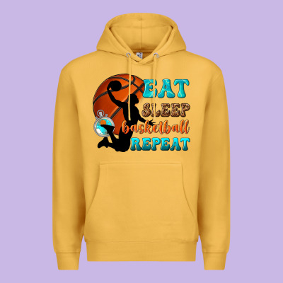 Eat Sleep Basketball Repeat Premium Hoodie Designed By Texasbilliewilder