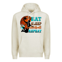 Oatmeal Heather eat sleep basketball repeat Premium Hoodie - texasbilliewilder