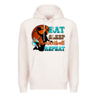 Pale Pink eat sleep basketball repeat Premium Hoodie - texasbilliewilder