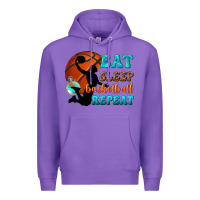 Purple eat sleep basketball repeat Premium Hoodie - texasbilliewilder