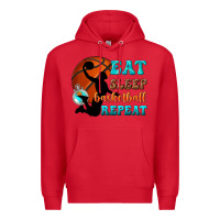 Red eat sleep basketball repeat Premium Hoodie - texasbilliewilder