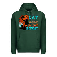 Sports Green eat sleep basketball repeat Premium Hoodie - texasbilliewilder
