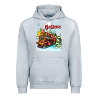 Heather Grey christmas polar express believe Urban Hoodie - Zillion Design Studio