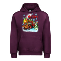 Mauve Wine christmas polar express believe Urban Hoodie - Zillion Design Studio