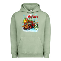 Pigment Oil Green christmas polar express believe Urban Hoodie - Zillion Design Studio