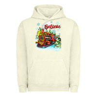 Pigment Pistachio christmas polar express believe Urban Hoodie - Zillion Design Studio