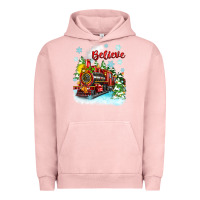 Pigment Salmon christmas polar express believe Urban Hoodie - Zillion Design Studio