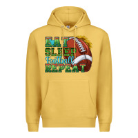 Antique Gold eat sleep football repeat Premium Hoodie - texasbilliewilder