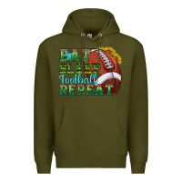 Army Green eat sleep football repeat Premium Hoodie - texasbilliewilder