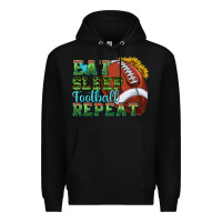 Black eat sleep football repeat Premium Hoodie - texasbilliewilder