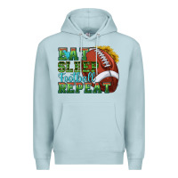 Blue Mist eat sleep football repeat Premium Hoodie - texasbilliewilder