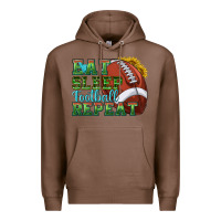 Chestnut eat sleep football repeat Premium Hoodie - texasbilliewilder