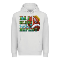 Dove Grey eat sleep football repeat Premium Hoodie - texasbilliewilder