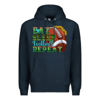Navy eat sleep football repeat Premium Hoodie - texasbilliewilder