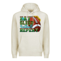 Oatmeal Heather eat sleep football repeat Premium Hoodie - texasbilliewilder