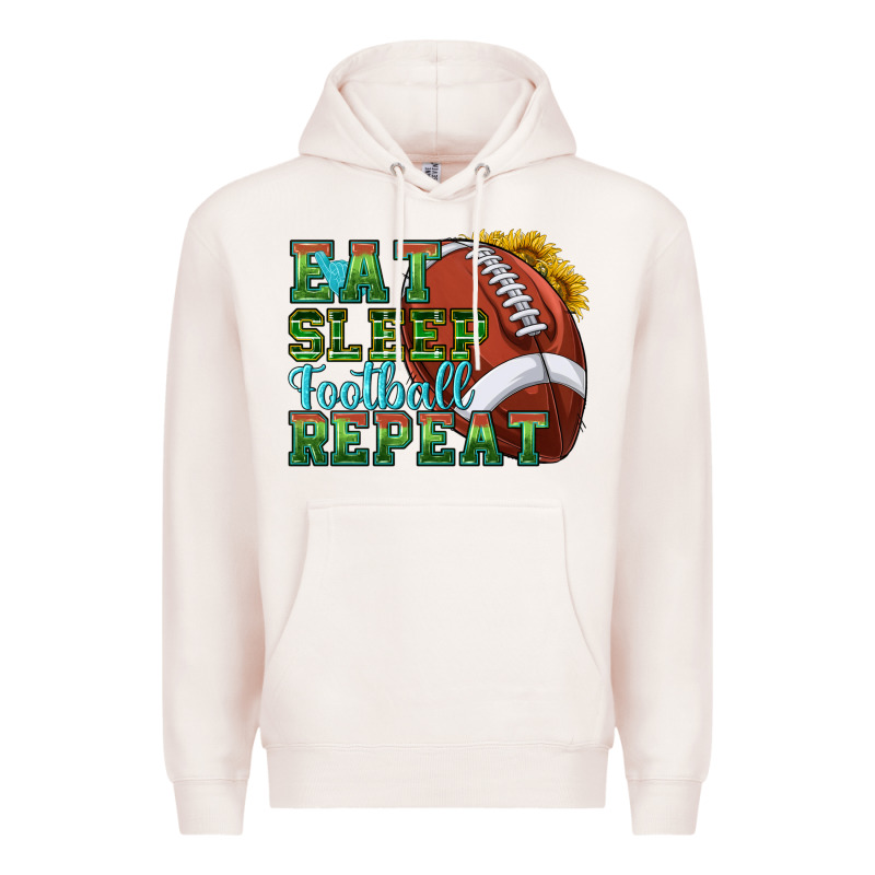 Eat Sleep Football Repeat Premium Hoodie by texasbilliewilder | Teevron