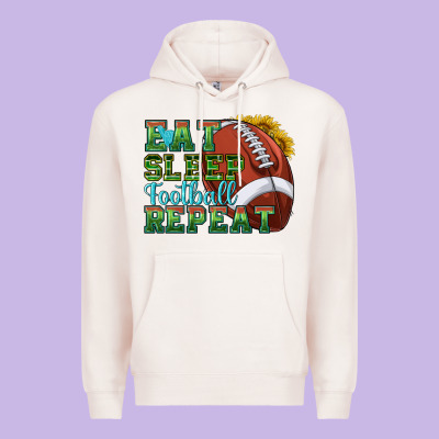 Eat Sleep Football Repeat Premium Hoodie Designed By Texasbilliewilder
