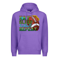 Purple eat sleep football repeat Premium Hoodie - texasbilliewilder