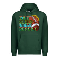 Sports Green eat sleep football repeat Premium Hoodie - texasbilliewilder