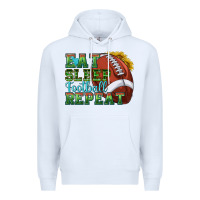 White eat sleep football repeat Premium Hoodie - texasbilliewilder