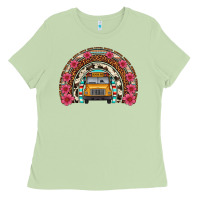 Matcha school bus leopard cowhide rainbow Ladies Tee - Artiststas