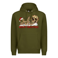 Army Green Merry christmas skeleton Premium Hoodie - RanaPortraitStore