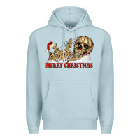 Blue Mist Merry christmas skeleton Premium Hoodie - RanaPortraitStore
