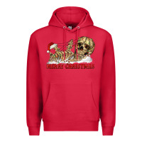 Cardinal Merry christmas skeleton Premium Hoodie - RanaPortraitStore