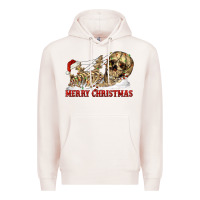 Pale Pink Merry christmas skeleton Premium Hoodie - RanaPortraitStore