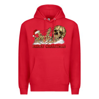 Red Merry christmas skeleton Premium Hoodie - RanaPortraitStore