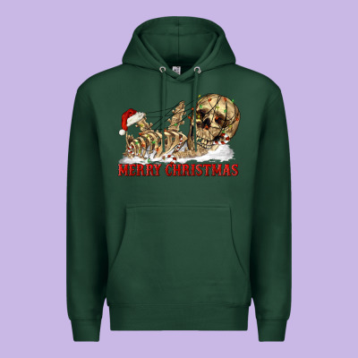 Merry Christmas Skeleton Premium Hoodie Designed By Ranaportraitstore