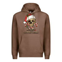 Chestnut merry christmas skull Premium Hoodie - RanaPortraitStore