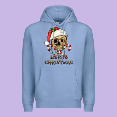Merry Christmas Skull Premium Hoodie Designed By Ranaportraitstore