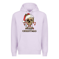 Lilac merry christmas skull Premium Hoodie - RanaPortraitStore