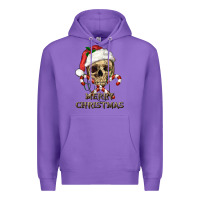 Purple merry christmas skull Premium Hoodie - RanaPortraitStore