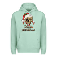Seafoam merry christmas skull Premium Hoodie - RanaPortraitStore
